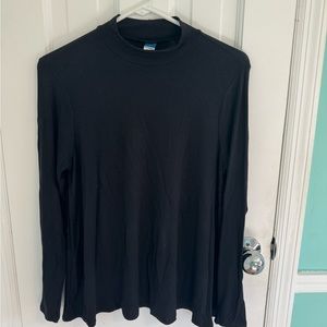 Old Navy Black Mock Neck Ribbed Long Sleeve size S